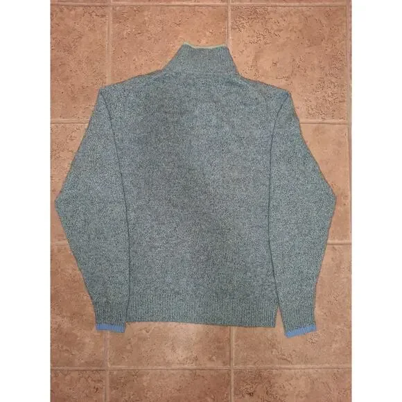 Mens Cashmere 1/4 Zip Sweater Size Medium Elbow Pads - Picture 6 of 6